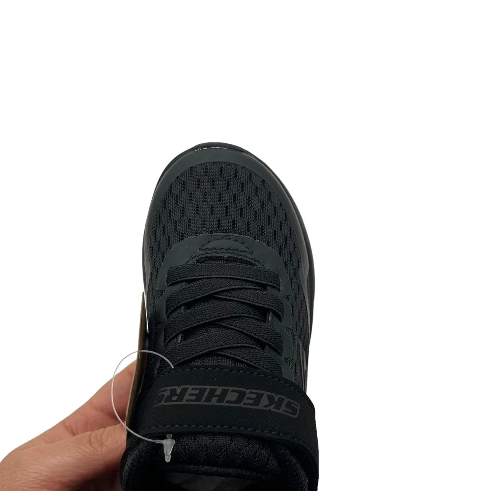 Skechers MicroSpec Max Youth‎ Boys Slip-on Sneaker Size 1 Solid Black Shoes